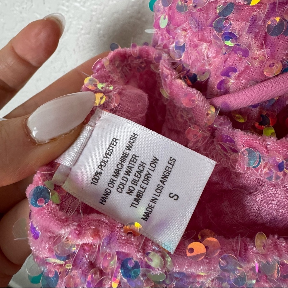 Lucy in the Sky Lissy Velvet Sequin Maxi Dress in Pink Size Small - Picture 5 of 5